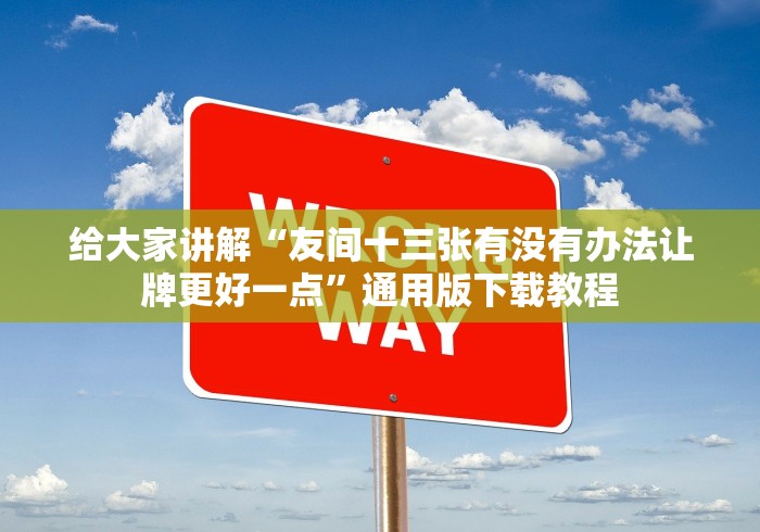 给大家讲解“友间十三张有没有办法让牌更好一点”通用版下载教程