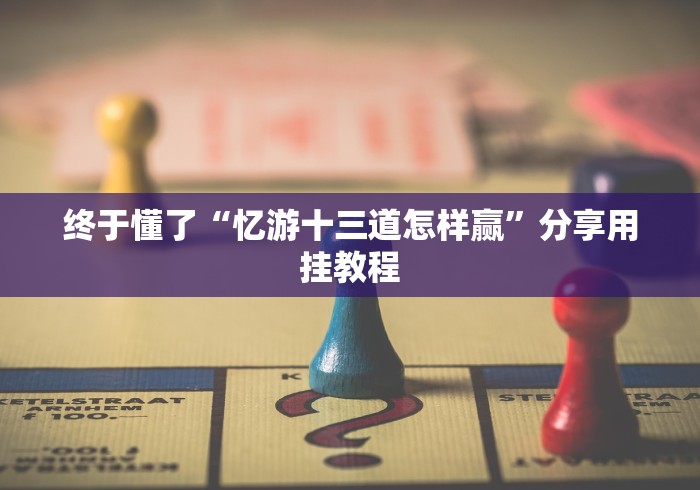 终于懂了“忆游十三道怎样赢”分享用挂教程