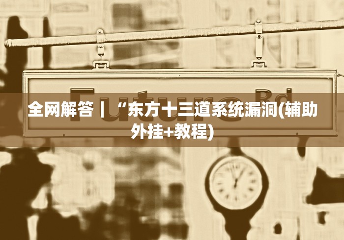 全网解答｜“东方十三道系统漏洞(辅助外挂+教程)